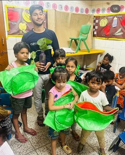 Children participating in a special-day celebration